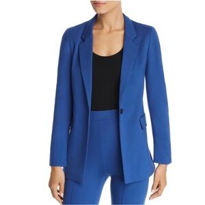 Lyssé Parker Blazer Jacket Admiral Blue Ponte Stretch Single Button Size Medium